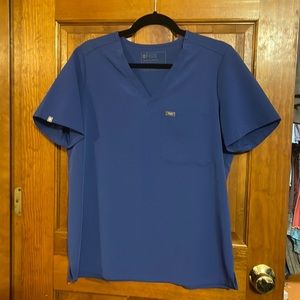 Figs denim scrub top